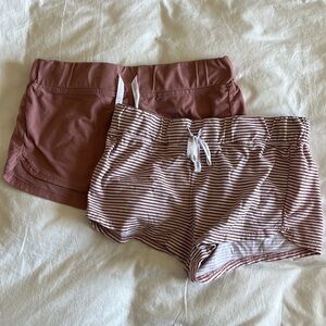 Two Pairs of Calvin Klein Sleep Shorts Dusty pink and white